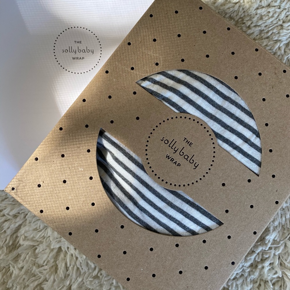 solly baby wrap : natural & grey stripe